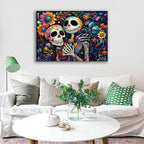 Halloween Stamped Cross Stitch Kits - Skullhead Jack Counted Cross Stitch Kits for Beginners Adults Needlepoint Cross-Stitch Patterns Dimensions Needlecrafts Embroidery Kits Arts and Crafts