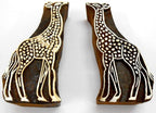 CraftsofIndia® Pair of Giraffe Wooden Blocks Stamps for Printing on Textiles, Pottery Crafts,Henna, Scrapbooking (Set of 2)