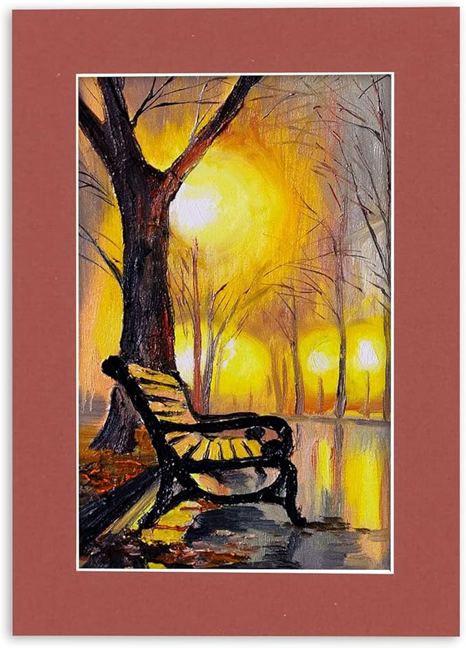 Pack of 25 Acid Free 8.5x11 Mats Bevel Cut for 7x9 Photos - Brick Red Precut Matboards For Pictures, Photos, Framing - 4-ply Thickness