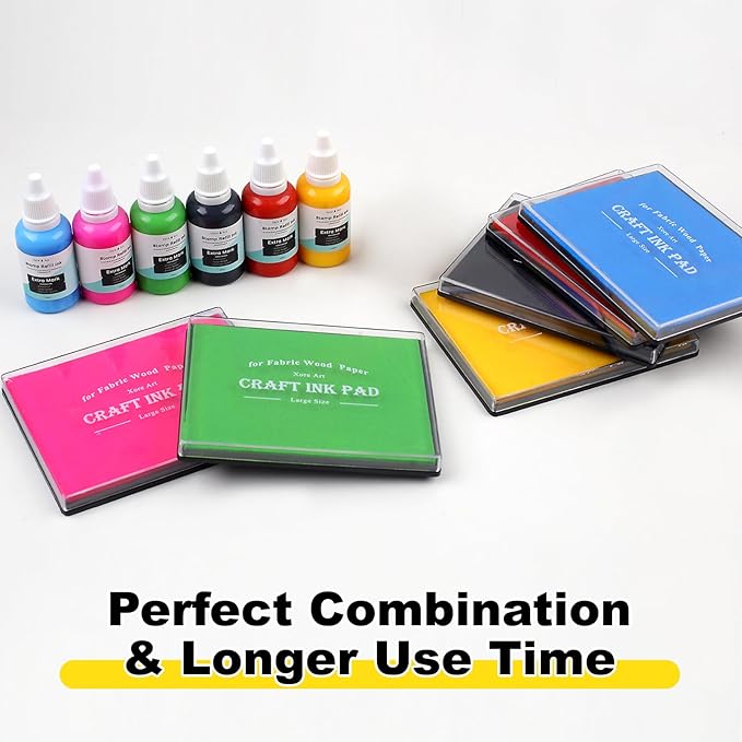 5"x4'' Large Ink Pad Washable Stamp Ink Pad for Baby Footprint Handprint with 30ml Premium Refill Ink (Pink)
