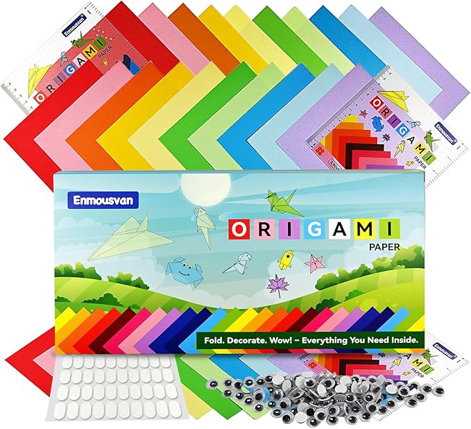 Origami Kit for Kids | 220 Sheets 6x6 Inch Origami Paper in 10 Colors & Child-Friendly Tools | Perfect for Hands-on Creative Art & Craft Projects | Ideal Gift for Ages 5-8 8-12.