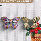 Needle Minder Magnet, Magnetic Needle Minder, Needle Minders Magnetic Cross Stitch Accessories, Magnetic Needle Holder, Life Tree, Butterfly, Cats, Owl, Heart (Butterfly)