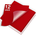 HTVRONT Red Permanent Vinyl - 12 Pack Vinyl for Cutting Machine - 10 Sheets 12" x 12"& 2 Transfer Tape Sheets for Party Decoration, Sticker, Craft Cutter, Car Decal (Glossy)