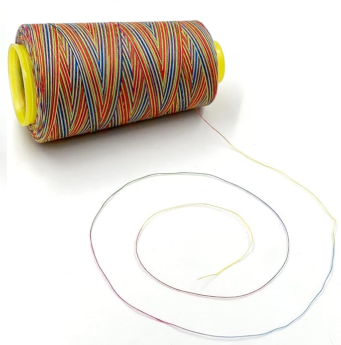 Tortoise 4 Cones of 3000 Yards Each Spool Thread for All Purpose, Serger, Overlock, Quilting, Sewing Machine - 100% Polyester - 40S/2 Rainbow