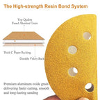 5-Inch 8-Hole Hook and Loop Sanding Discs 80-Grit Random Orbit Sandpaper, 50-Pack