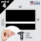 Trotec TroLase | 12"x20"x1/32", 4 Pcs | Black/White | 2 Ply | Modified Acrylic | Laser Engraving Double Color Plastic Sheet | Engraving Blanks for Laser, Saw, Guillotine | Made in USA