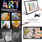 Light Box Drawing Pad, Tracing Board with Type-C Charge Cable and Brightness Adjustable for Artists, AnimationDrawing, Sketching, Animation, X-ray Viewing (FR-A4-P-black)