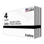 Trotec TroLase | 12"x24"x1/8", 4 Pcs | White/Black | 2 Ply | Modified Acrylic | Laser Engraving Double Color Plastic Sheet | Engraving Blanks for Laser, Saw, Guillotine | Made in USA