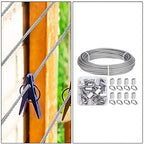 1/8 inch Wire Rope Kit, Haploon 33ft Wire Cable Rope Stainless Steel Cable Railing kit, 50 Pcs Aluminum Crimp Sleeves and 12 Pcs Thimble for Decking,Railing,DIY Outdoor Shades, Picture Hanging