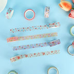 12 Rolls Sunflower Washi Tape Set, Floral Botanical Writable Masking Tapes, Cute Spring Colored Adhesive Tapes for DIY Art Crafts, Gift Wrapping, Scrapbook, School Supplies, Painters, Planners 16.4Ft