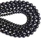 10mm 41pcs Natural Black Agates Onyx Stone Beads Smooth Round Loose Spacer Beads for Jewelry Making DIY Bracelets 15" (Black Agate, 10mm)