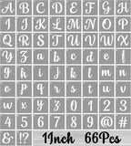 BAMIDELE 1 Inch Alphabet Letter Stencils for Painting, 66 Pcs Reusable Plastic Calligraphy Letter Stencils and Numbers Template Kit for Painting on Wood, Chalkboard, Fabric, Door Porch, Wall Art