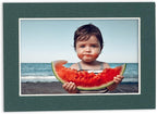8.5x11 Mat Bevel Cut for 7x9 Photos - Acid Free Forest Green Precut Matboard With Backing Board and Crystal Clear, Self Seal Photo Mat Bag - For Pictures, Photos, Framing - 4-ply Thickness