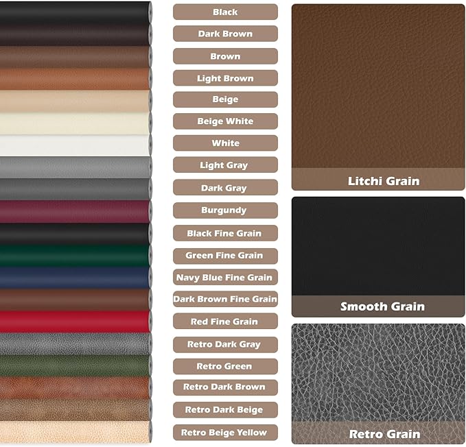 Leather Repair Tape, 16x40 inch Leather Patches for Furniture, Self Adhesive Leather Repair Patch for Sofas, Couches, Leather Covers, Seats, Chairs, Vinyl Repair Tape Brown