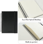 CuppaClip Sketch Book Hardcover Drawing Pad 300GSM Acid-Free Paper Spiral Bound Sketchbook 50 Sheets/100 Pages Art Supplies (Spiral Binding, 4x5.9in)