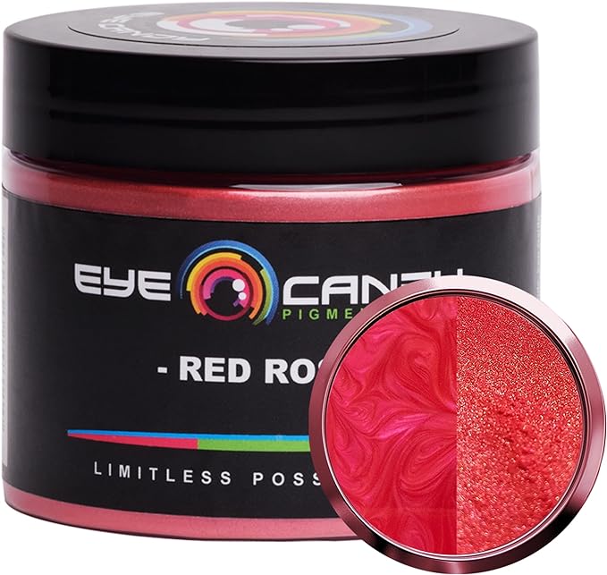 Eye Candy Pigments Premium Red Mica Powder - Red Rose (50gr) - for Epoxy, Resin, Soap, Paint, Woodworking, Acrylic Pouring, Bath Bombs, Fishing Lures - DIY Arts and Crafts Additive