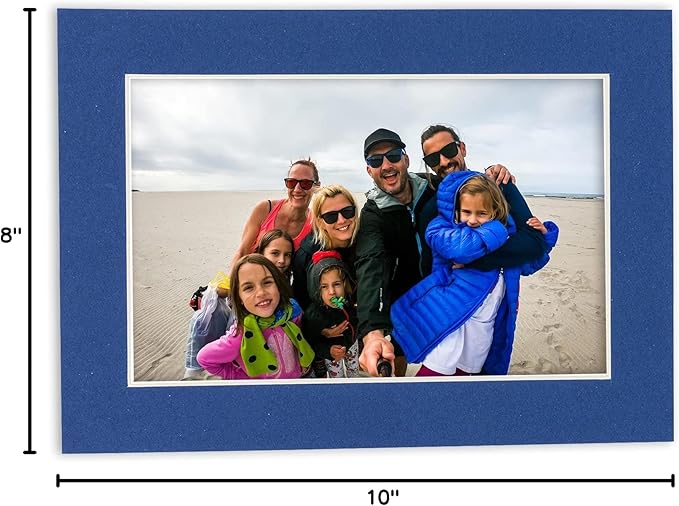 Poster Palooza 8x10 Mat Bevel Cut for 5.5x8.5 Photos - Acid Free Bottle Blue Precut Matboard - For Pictures, Photos, Framing - 4-ply Thickness