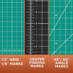 ALVIN GBM Self-Healing Cutting Mat 12 x 18 inch | Double-Sided Green/Black | 5-Layer Gridded Surface for Arts, Crafts and Sewing - Model GBM1218