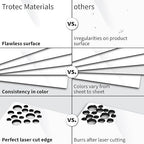 Trotec TroLase | 12"x24"x1/16", 4 Pcs | Gloss White/Black | 2 Ply | Modified Acrylic | Laser Engraving Double Color Plastic Sheet | Engraving Blanks for Laser, Saw, Guillotine | Made in USA