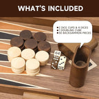 GSE Games & Sports Expert Premium Wooden Folding Inlay Backgammon Board Set, Classic Traditional Strategy Board Games (Star- 17 Inches)