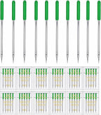 HONEYSEW 60 Pieces Sewing Machine Needles Universal Regular Point Machine Needles for Home Sewing Machine Compatible with Singer, Brother and Old Sewing Machine (Green, Size9-60PCS)