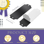 24 Pcs Personalized Name Plates Laser Engraved 1" x 3" Solid Brushed Metal Plaque Trophy Plate Blank Name Tag with Adhesive Backing and Screws for DIY(Black,Notched Corner)