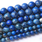 60PCS 6MM Lapis Blue Beads Stone Energy Healing Beads for DIY Jewelry Bracelet Necklace Making - 15Inch