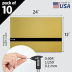 Trotec TroLase Lights | 24"x12"x1/250"(0.1mm thick) | Adhesive-Backed Flexible Laser Engraving Sheet/Film for Decal & Label | Double Color Plastic Sheet for Engraving | Smooth Gold/Black | 10pcs