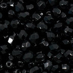 100pcs Faceted Fire Polished Pressed Czech Glass Beads 4mm (0.16in), Jet Black 23980