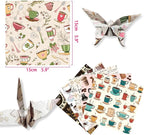 Square Origami Paper 6x6 Double Sided 50 Sheets 50 Colors 70GSM Origami Kit Japanese Chiyo Easy Fold Arts Crafts DIY Handwork Beginner Coffee