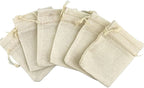 Palmhomee Pack of 25 Burlap Gift Bags with Drawstring Linen Jewelry Pouches Wedding Hessian Jute Bags for Birthday and Treat Pouches Party Wedding Favors Gift (2.8x3.6 Inch, Cream)