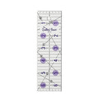 The Quilted Bear Quilting Rulers - Transparent Acrylic Non Slip Quilting, Patchwork & Sewing Ruler with Clear Black Lines & 30, 45 & 60 Degree Angles for Perfect Accuracy & Precision (2" x 6.5")
