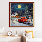 Disxvivy Cross Stitch Stamped Full Embroidery Kits DIY 11CT Cotton Thread Printed DIY Needlepoint Kits Craft Needlework Set Cross-Stitch Stamped Sets- Winter Snow Scenery 18x18 inch