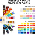 Grabie Watercolor Paint Set, 56 Colors Handheld Watercolor Set of Water Brush Pen, Palette and Removable Sponge, Portable Watercolor Paint for Artist Beginner and Professional