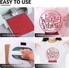 HTVRONT Red Glitter HTV Heat Transfer Vinyl Bundle: 13 Pack 12" x 10" Iron on Vinyl for T-Shirt, Red Glitter Heat Transfer Vinyl for Compatible with Cricut Cutting Machine or Heat Press Machine
