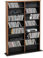 Prepac 2 Column Display Cabinet Media Storage, 38.75" Wide, Cherry