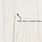 MEEDEE Champagne Gold Wired Ribbon - 2.5 Inch Horizontal Stripes Polka Dot Christmas Ribbon Organza Sheer Glitter - 25 Yards for Christmas Tree, Wreath Bow