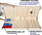 Solid Wood Vintage Cornhole Game Set, Two 4'x2'Cornhole Boards, 8 Cornhole Bags for Indoor and Outdoor Toss Games Competitions, Tournaments