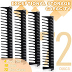 4 Pack Video Game Case Storage Wall Mount - Holds Up to 72 Disc Boxes,Metal Wall Mounted Game Case Holder for PS,DVD,Xbox Game Organizer