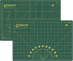 Headley Tools 18"x12" Thickened Self Healing Cutting Mat, A3 Rotary Cutting Sewing Mat for Crafts, Double Sided 5-Ply Table Cutting Board for Fabric Quilting Leather Arts Hobby Project, Green
