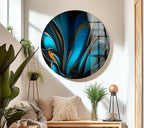 My Photostation.com 20Wx14H'' Orange & Blue Abstract Glass Wall ArtTempered Glass Printing Wall Decor Large Wall Art Wall Hangings