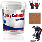 Epoxy Floor Paint, Epoxy Colored Sand Floor Paint, High-Gloss Marble Effect Self-Leveling Coating, Waterproof, Non-Slip, Ultra-Durable for Garage, Basement, Wood Floors (Orange,11 lb)