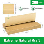 Precut POP UP Deli Paper Sheet Pack of 200, Interfolded Heavy Paper for Food Wrap and Serving (12" x 10-1/2", Kraft）