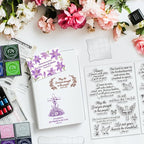 6 Pcs Christian Bible Verse Clear Stamps for Card Making Supplies 20 Craft Ink Pad 3 Acrylic Stamp Block Silicone Stamp with Bless Words Rubber Stamps for Crafting DIY Scrapbooking Journal