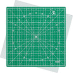 Headley Tools 12"x12" Rotating Cutting Mat, Self Healing Mat with 360-Degree Rotation & Anti-Slip Base, Sewing Board Cutting Mat Perfect for Fabric Quilting Leather Hobby Project, Green