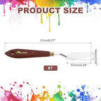 MECCANIXITY Pack of 1 Palette Knife No.7, 8.3" Long Palette Knives with Stainless Steel Flexible Spatula Pallet Knife and Wood Handle for Scraping, Mixing, Oil Acrylic Painting Canvas