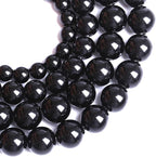 10MM Natural Black Agate Gemstone Beads Round Loose Stone Beads for Jewelry and Bracelets Making 72pcs 2 Strands 32