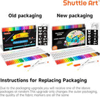 Shuttle Art 28 Colors Fabric Markers, Shirt Permanent Markers for Clothes Sneakers Jeans with 11 Stencils 1 Fabric Sheet, Fabric Pens for Kids Adult Painting Writing