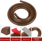 uxcell Flexible Molding Trim, 79 Inch Flexible Quarter Round Molding Silicone Peel and Stick Trim Self Adhesive Shower Water Barrier for Corner Decor Bathroom Kitchen, Brown