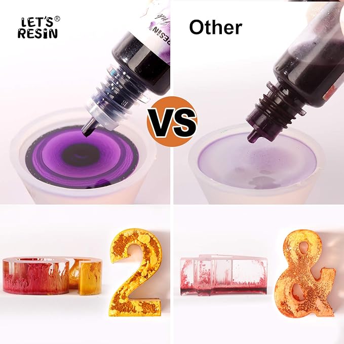 Alcohol Ink for Epoxy Resin LET'S RESIN Concentrated Alcohol Ink Set, 26 Vibrant Colors Alcohol-Based Resin Ink,Alcohol Paint Resin Dye for Resin Art, Tumblers, Resin Epoxy(Each 0.35oz)